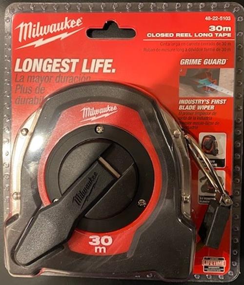 Milwaukee 48-22-5103 Long Closed Reel Tape Measure 30m