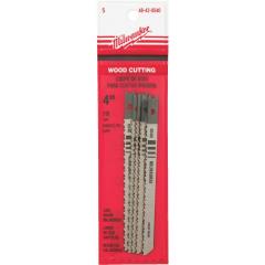 Milwaukee 48-42-0540 4" x 10 TPI U-Shank Wood Cutting Jigsaw Blades 5 Pack Swiss