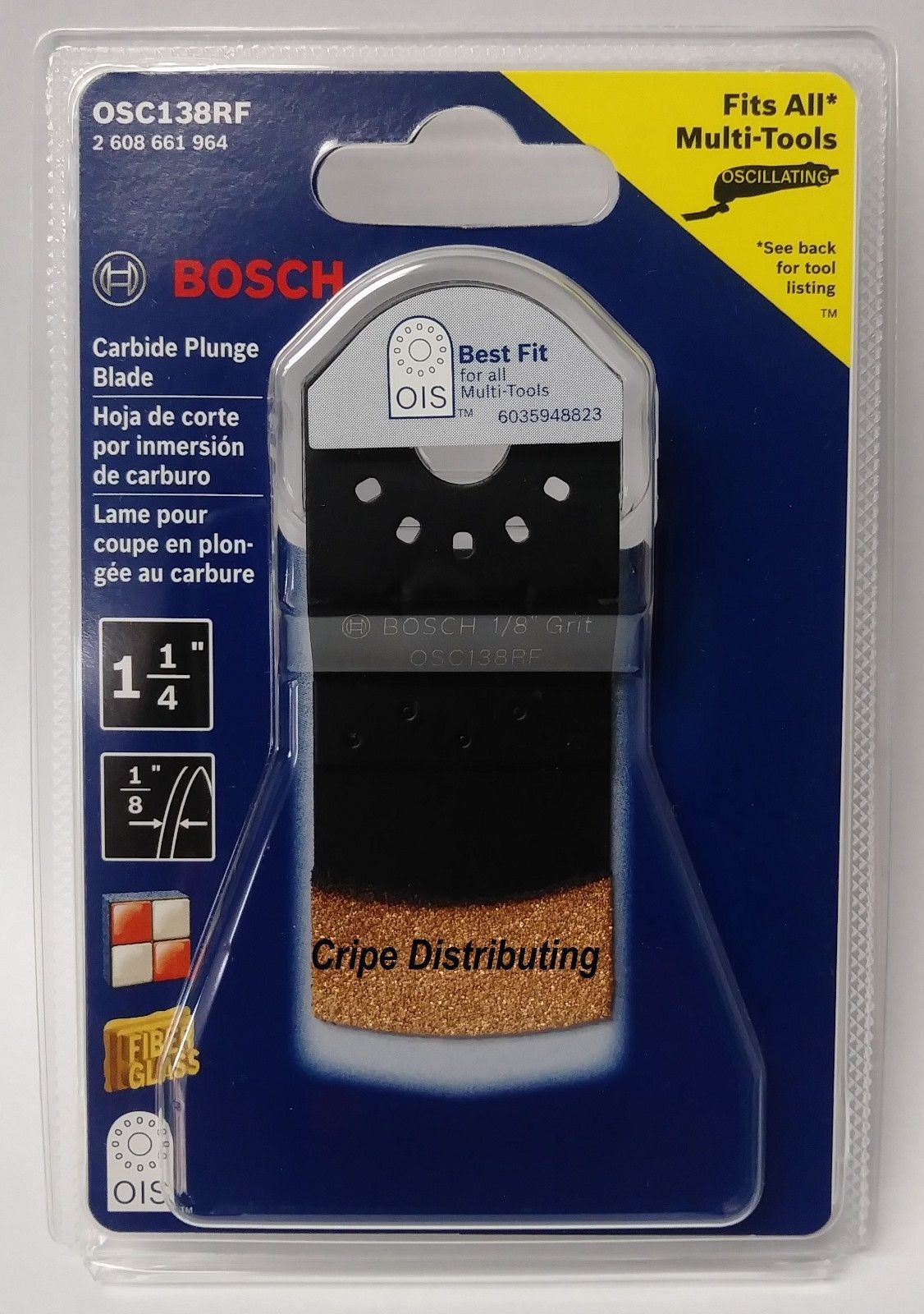 Bosch OSC138RF 1-1/4" Carbide Grit Plunge Blade Swiss