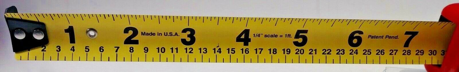 Builderscale Planreader 52630 30' Tape Measure & 1" & 1/4" Architect Scale USA