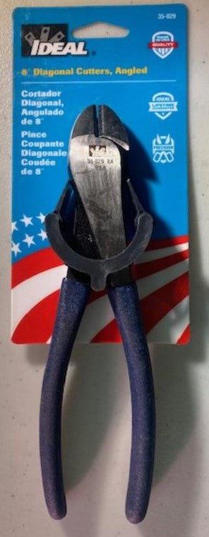 IDEAL 35-029 8" Dipped Grip Diagonal Cutting Plier With Angled Head USA