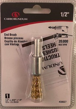 Carborundum 38627 1/2" End Brush 1/2" x .020" x 1/4"