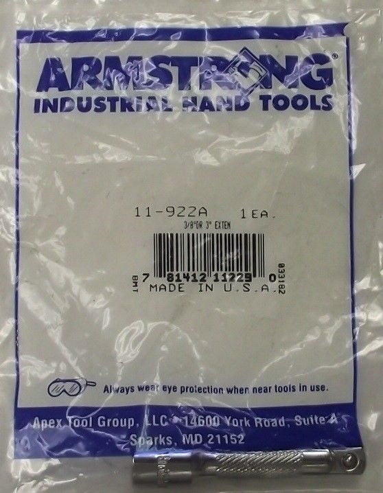 Armstrong 11-922 3/8" Drive 3" Socket Extension USA