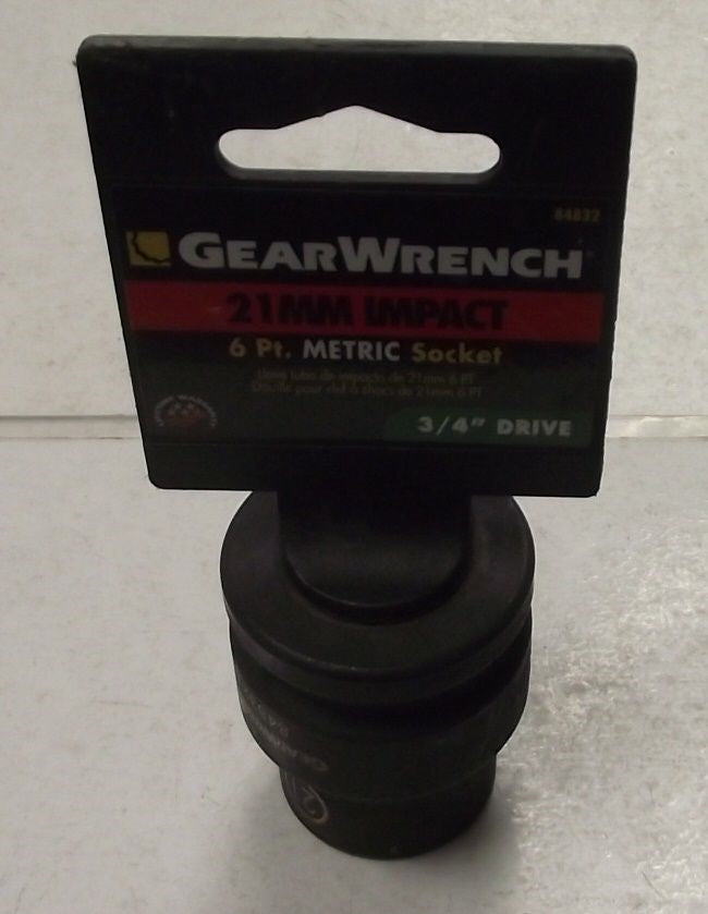 GearWrench 84832 21mm - 3/4-Inch Drive 6 Point Standard Impact Socket