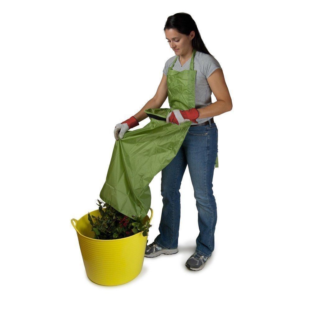 Plastec GA101GN Hands-Free Garden Apron Pouch Lawn Harvesting Bag Party Clean Up