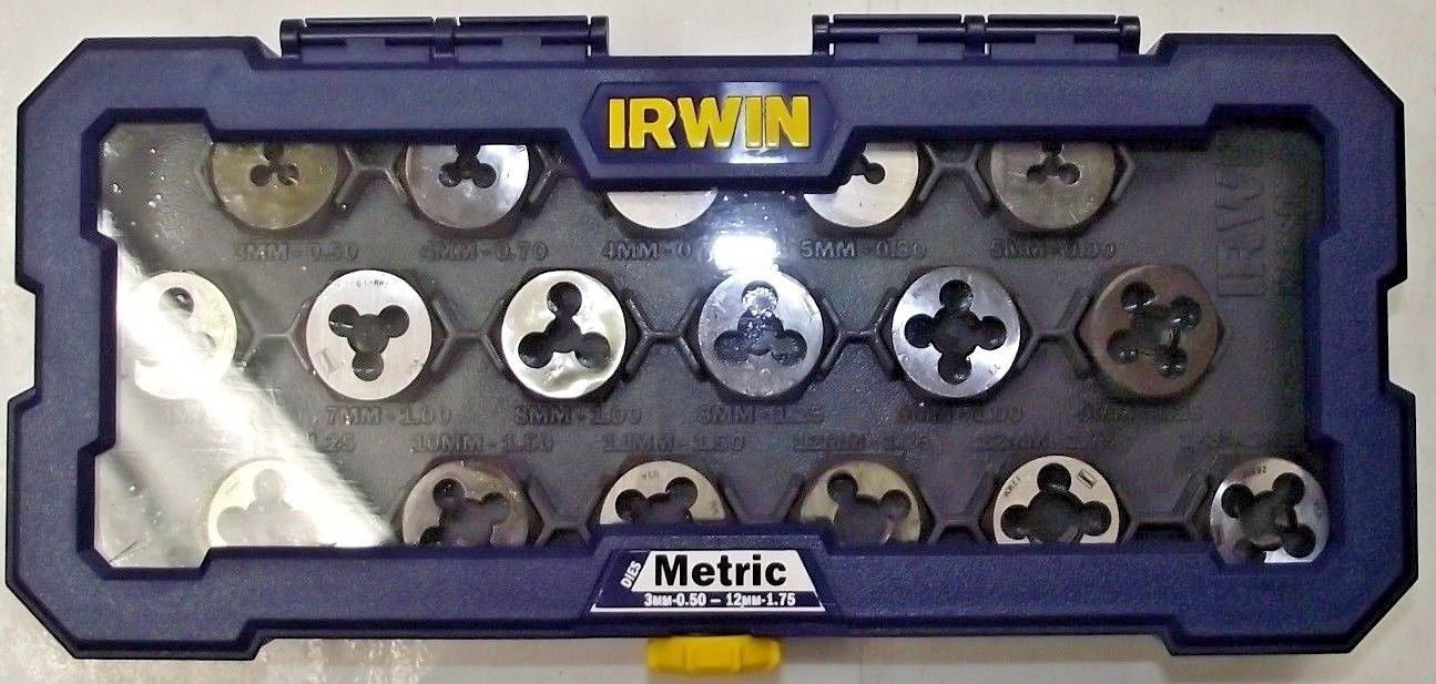 Irwin 4935061 Metric 1" Hex Dies 3mm to 12mm with Coarse Fine USA