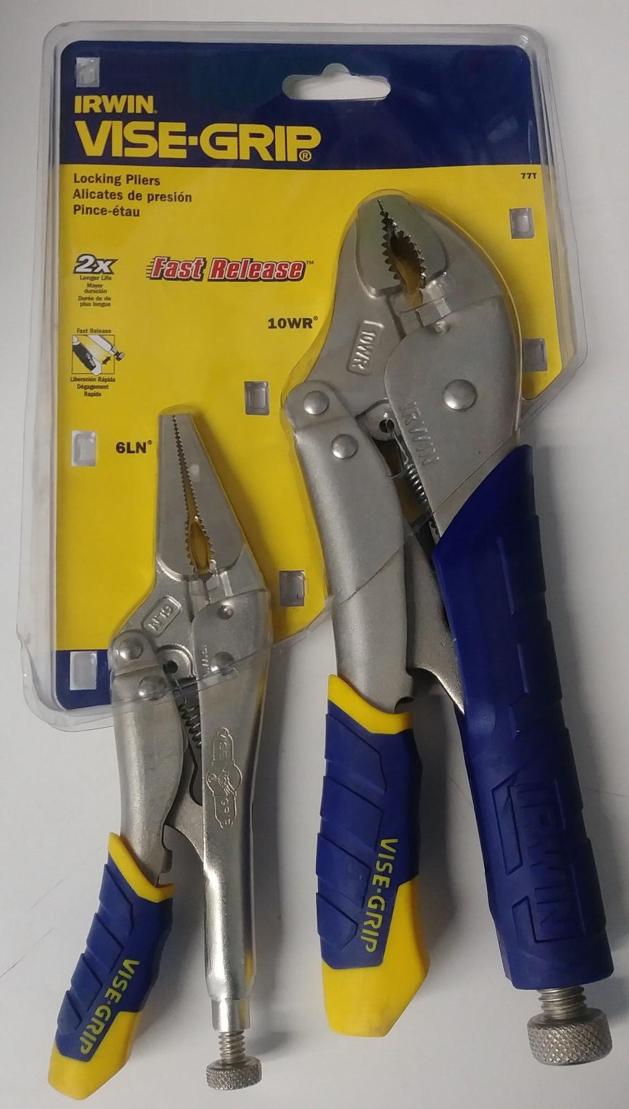 Irwin Vise Grip 77T 2 Piece Fast Release Locking Plier Set 6LN & 10WR