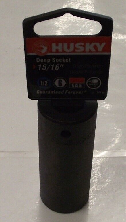 HUSKY 27130 1/2" Drive 15/16" 6 Point Deep Impact Socket SAE