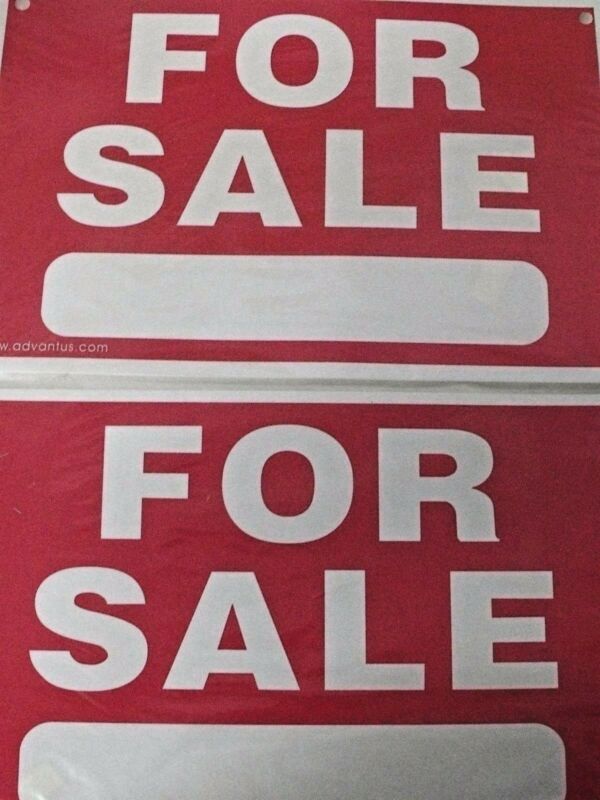 Advantus 83638 For Sale Sign Preprinted 8" x 12" Plastic 2 Signs
