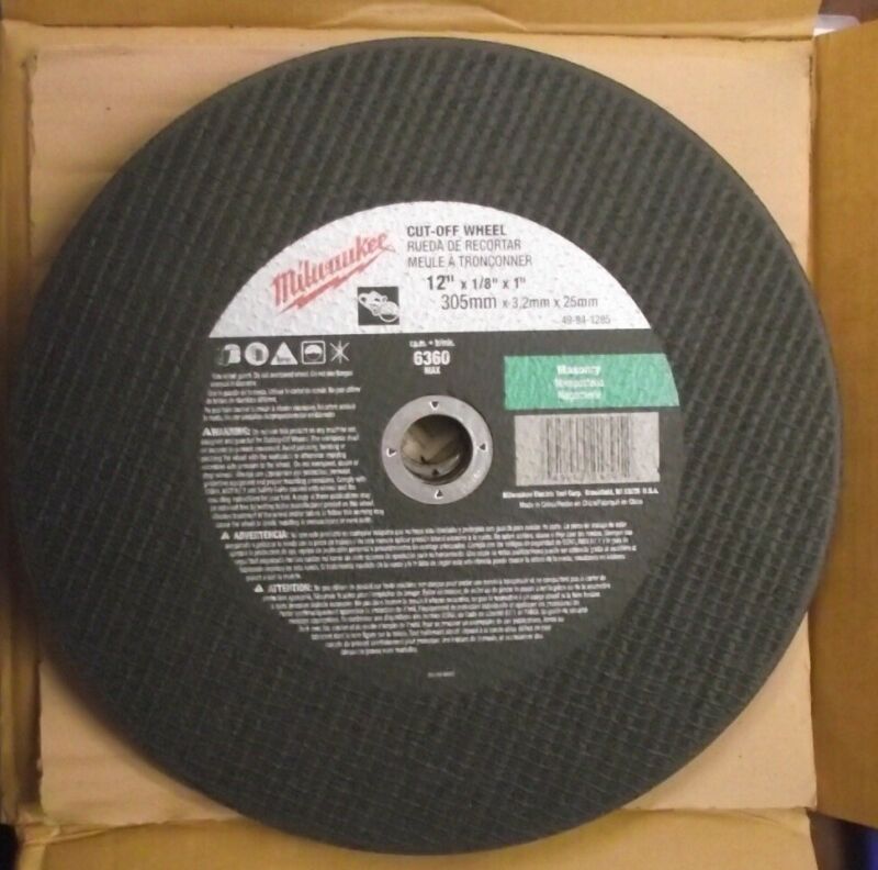 Milwaukee 49-94-1285 Cutting Wheel 12 X 1/8 X 1 Pack Of 10