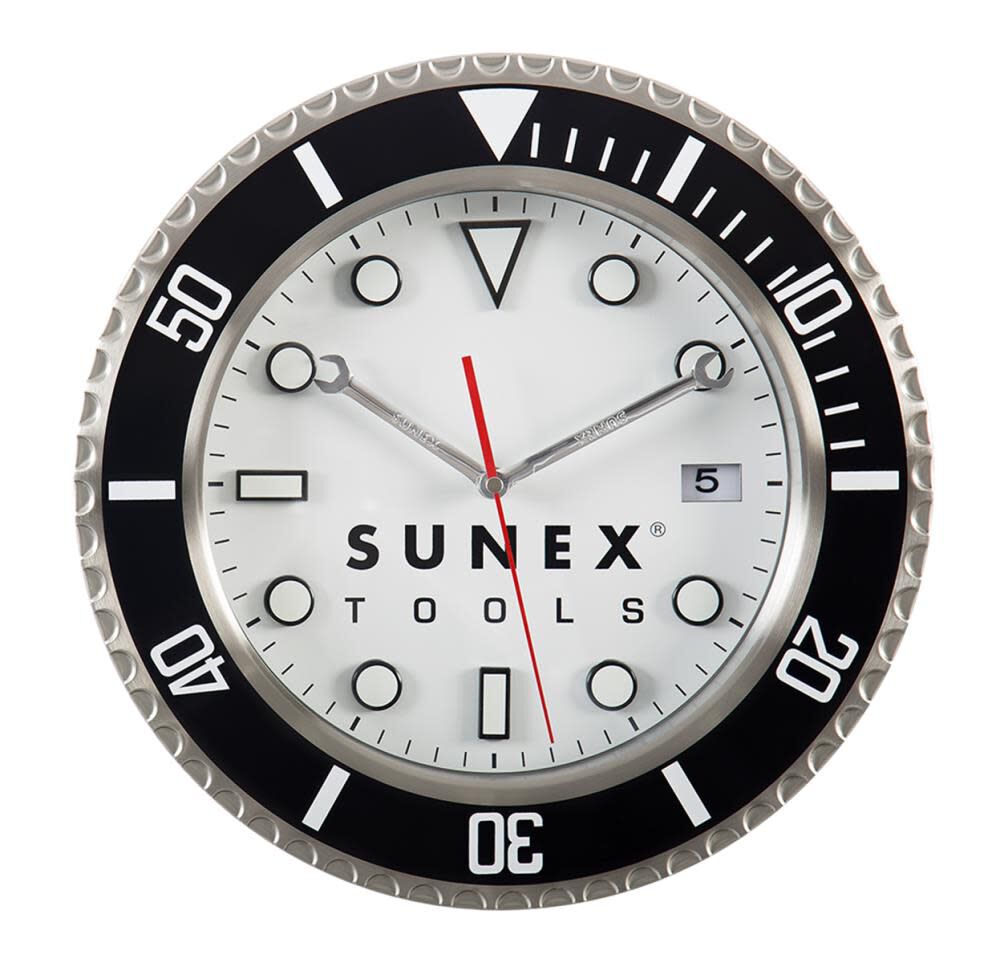 Sunex SUNCLK16 Stainless Steel Shop Clock