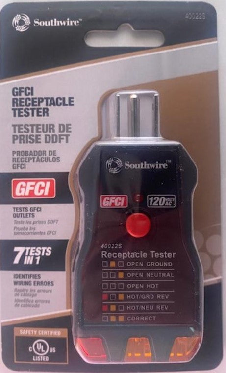 Southwire 1 Amp 120-Volt Analog Receptacle Tester Specialty Meter in Southwire 1 Amp 120-Volt Analog Receptacle Tester Specialty Meter in
