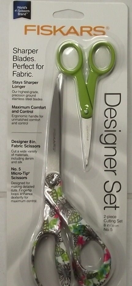 Fiskars 194802-1001 2pc Designer Scissor Set 8" and No. 5