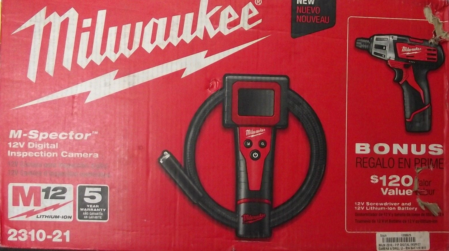 Milwaukee 2310-21 M12 12V M-Spector Inspection Scope Camera Kit With Drill