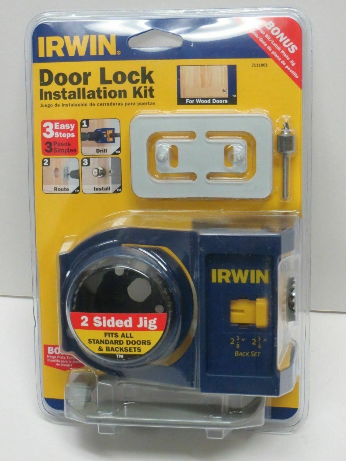 Irwin 3111001 Door Lock Installation Kit For Wood Doors