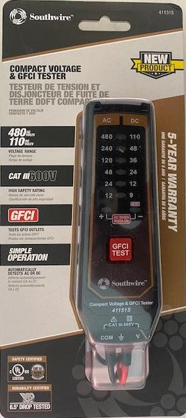 Southwire 41151S Compact Voltage & GFCI Tester