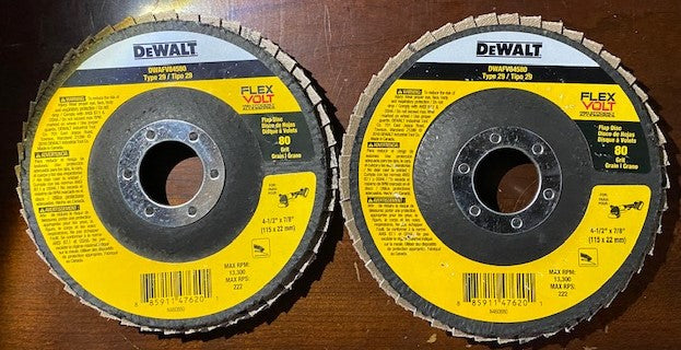 Dewalt FLEXVOLT DWAFV84580 Flap Disc 4-1/2" x 7/8" 80G 2pcs. Canada