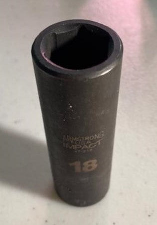 Armstrong 47-218 18mm 1/2" Drive 6 Point Deep Impact Socket USA