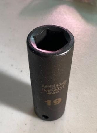 Armstrong 47-219 19mm 1/2" Drive 6 Point Deep Impact Socket USA