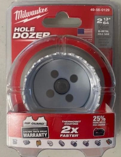 Milwaukee 49-56-0129 2-13/64" 56mm Bi-Metal Hole Saw Hole Dozer USA