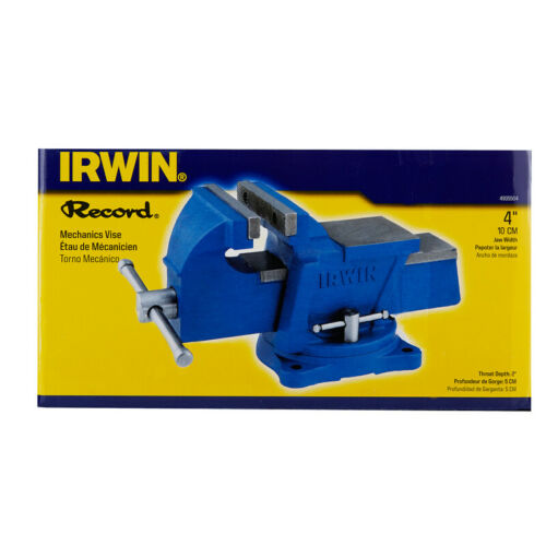 IRWIN 4935504 4" Cast Iron Mechanics Vise 120° Swivel Base Clamp