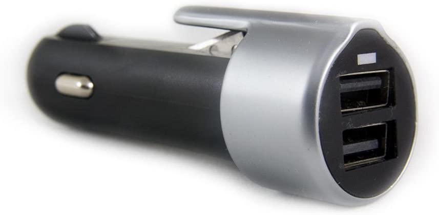 Rapidx RX-XSCASIL Xscape Dual USB Car Charger W Safety Hammer Andseatbelt Cutter