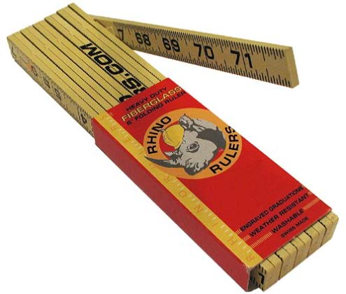 Rhino Rulers 55120 Folding Modular Brick Spacing Ruler Swiss