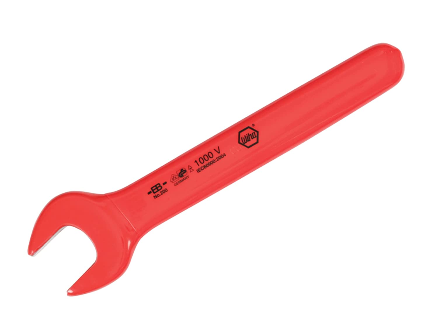Wiha 20020 Insulated Open End Wrench 20mm by 190mm OAL Angled 15-Degrees Germany