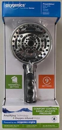 Oxygenics 52176 PowerMax Chrome 9-Spray Handheld Shower Head