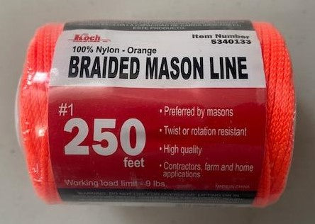 Koch Industries 5340133 Nylon Braided Orange Mason Line #1 By 250 Feet