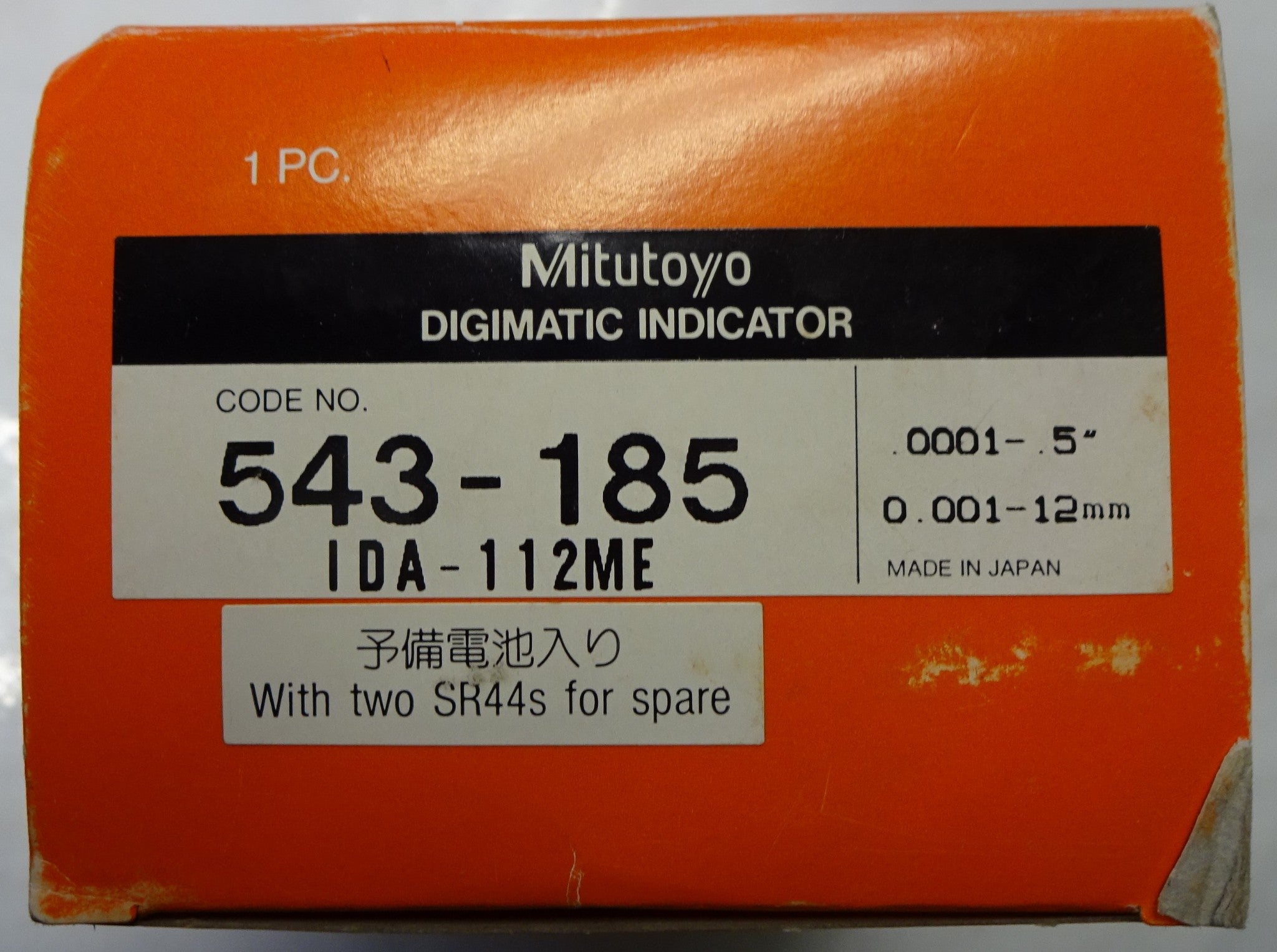 MITUTOYO 543-185 Digimatic Indicator 0-.5"/0-12.7MM Range .0001"/0.001MM Resolut