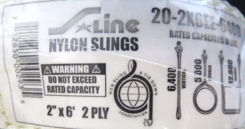 S-Line 20-2X6EE-6400 Eye To Eye Nylon Sling 6400-Lb. Capacity 6ft.