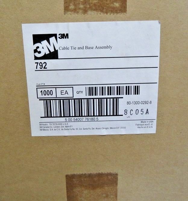 3m Cable 792 Tie And Mounting Base Assembly 1000 Pieces USA