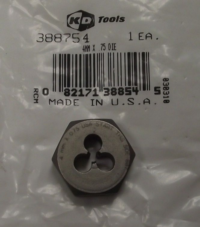 KD Tools 388754 4mm x .75 Hex Die USA