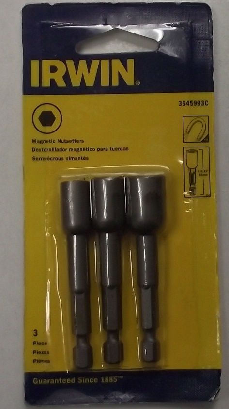 Irwin Tool 3545993C 3pc Set 1/4, 5/16, 3/8 x 2-9/16" Magnetic Nutsetter