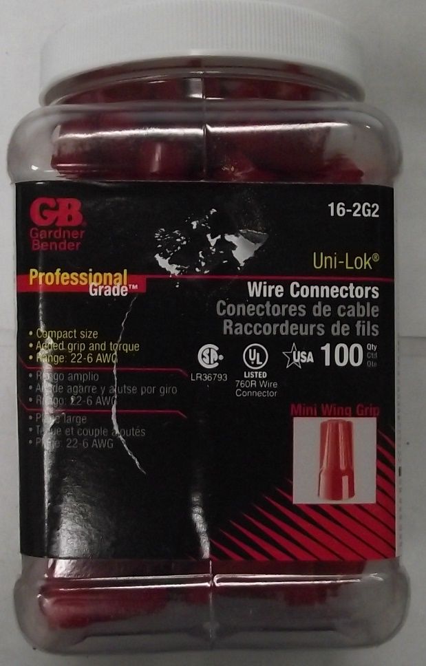 Gardner Bender 16-2G2 Uni-Lok Red Wire Connector 100pcs USA