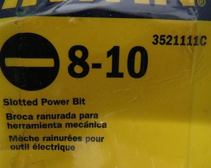 Irwin 3521111C 8-10 Slotted Power Bits 5 Packs