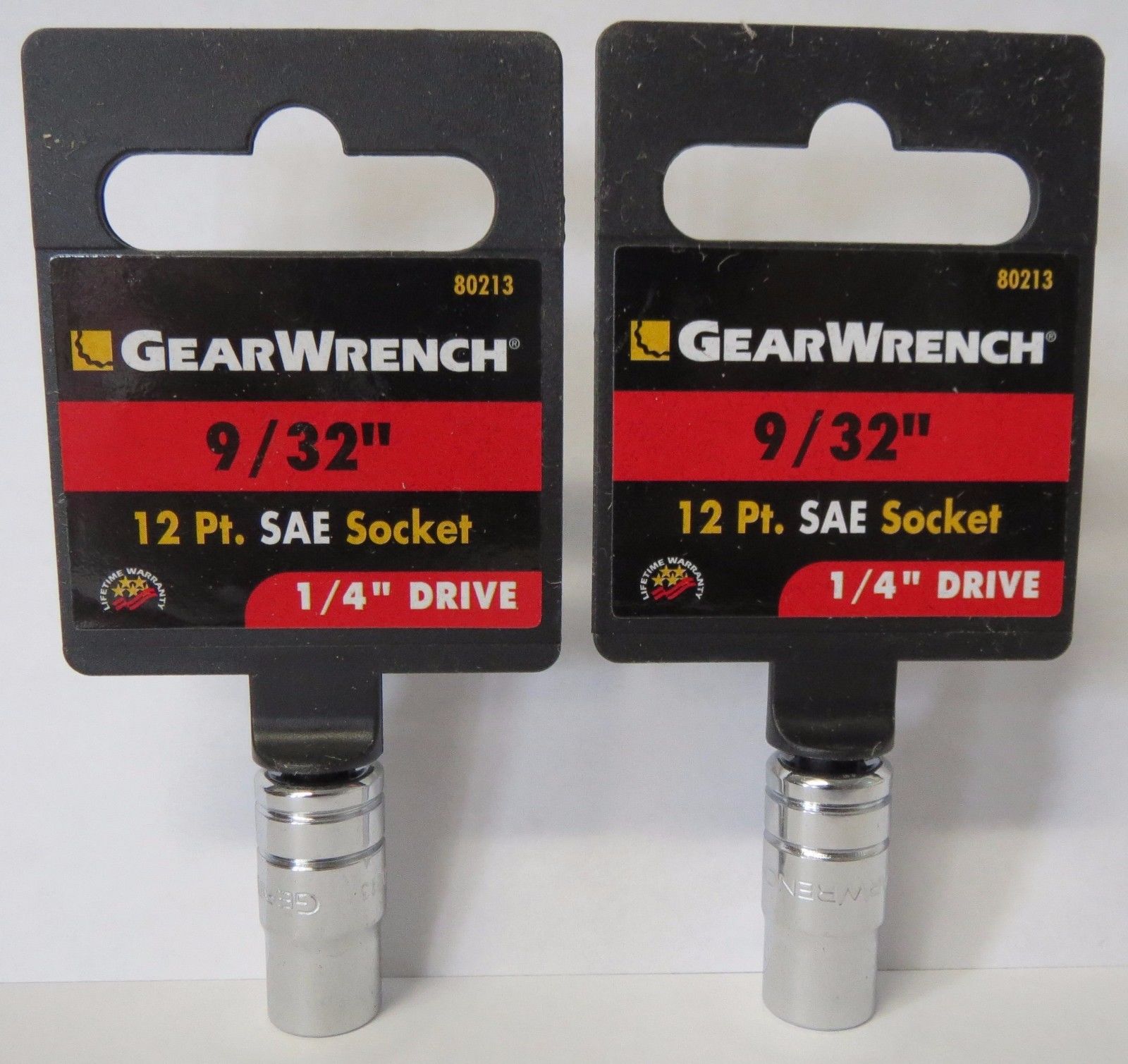 GearWrench 80213 1/4" Drive 12 Point Standard SAE Socket 9/32" 2PCS