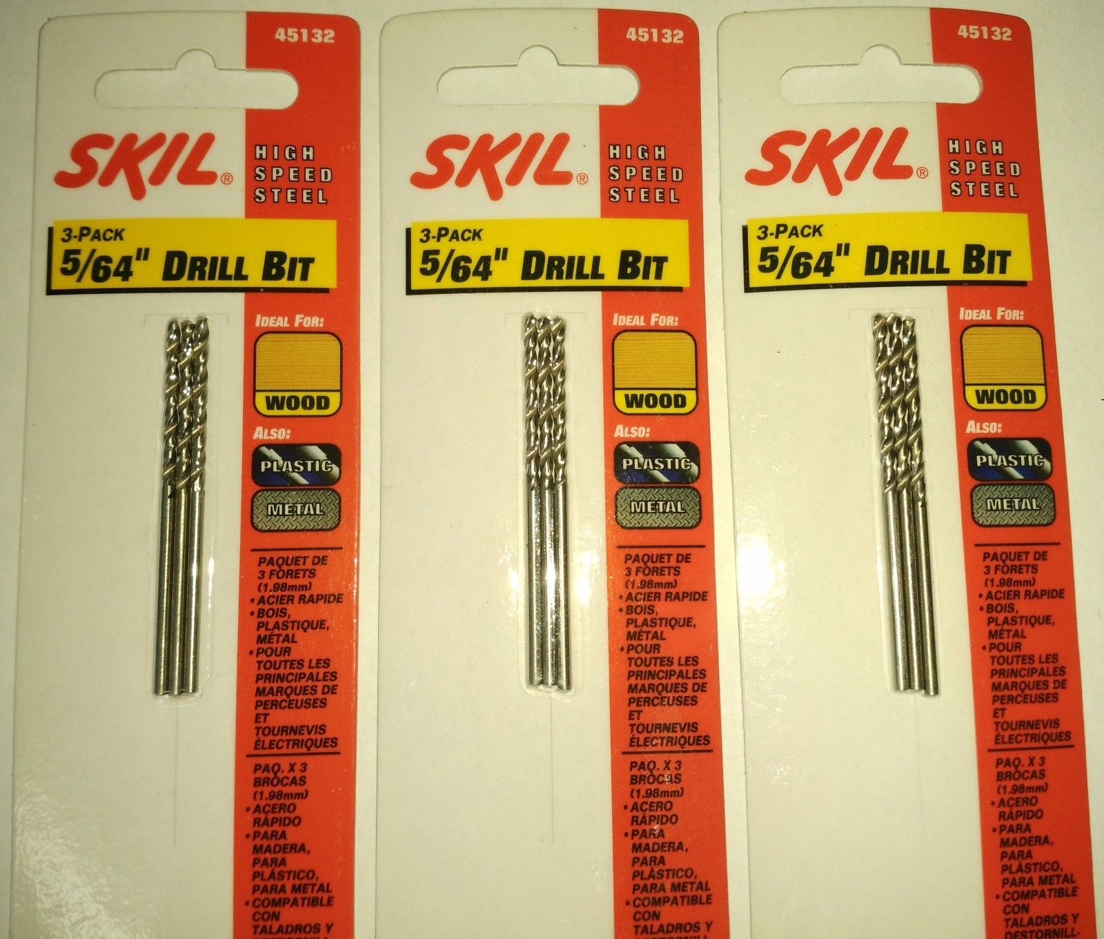 Skil 45132 5/64 Inch HSS Polished Drill Bit 3 (3 Packs)