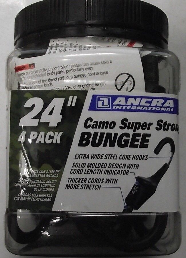 Ancra 95729 24" Camo Super Strong Bungee Cords 4pk