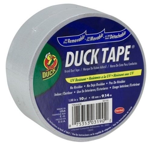 Duck 528183 White Removable Duck Tape 1.88 in x 10 yd USA