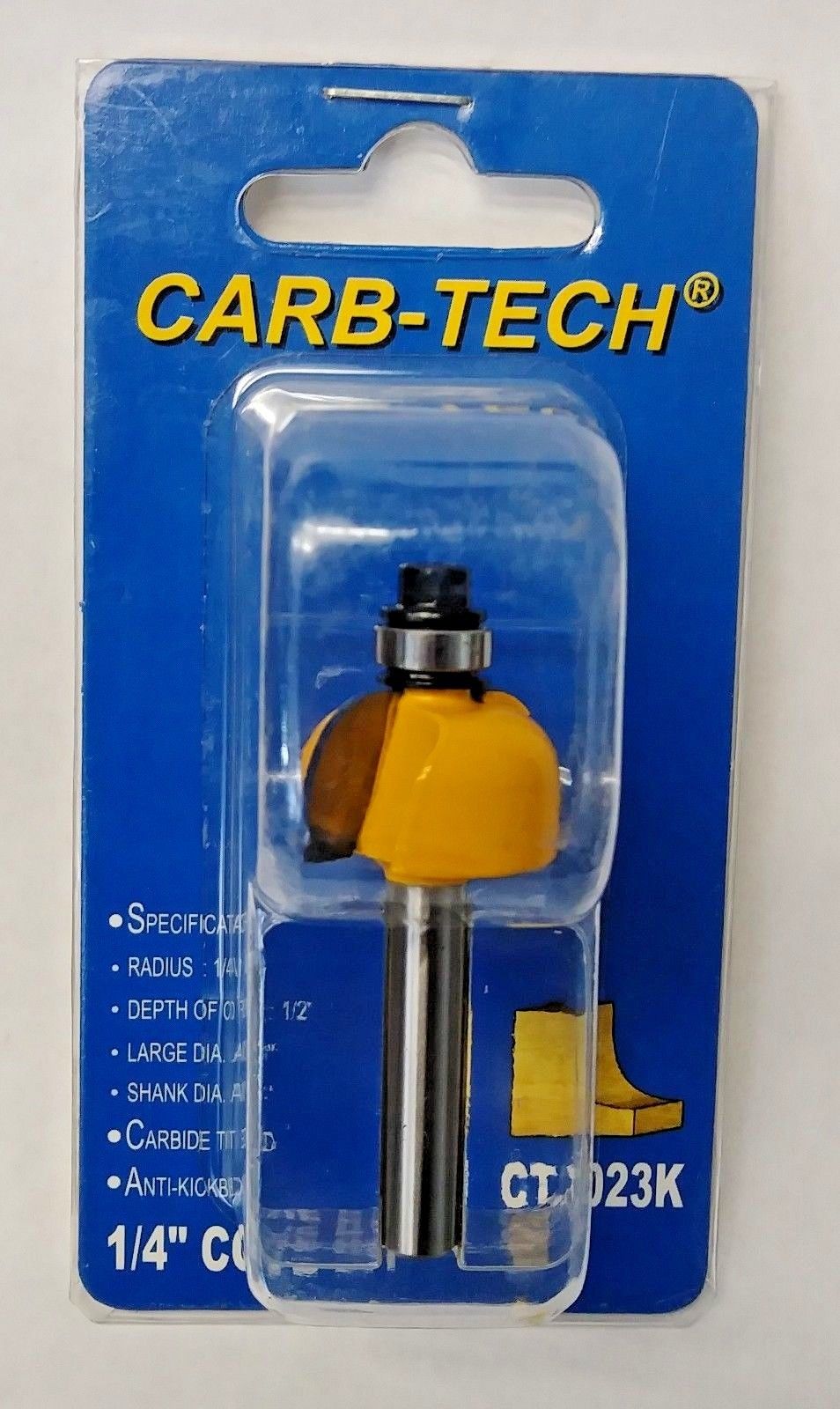 Carb-Tech CT1023K 1/4" Carbide Tipped Cove Router Bit