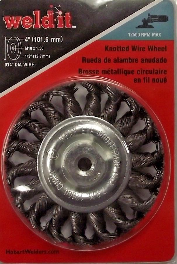 Hobart 770376 4" Knotted Wire Wheel M10 x 1.50 Arbor