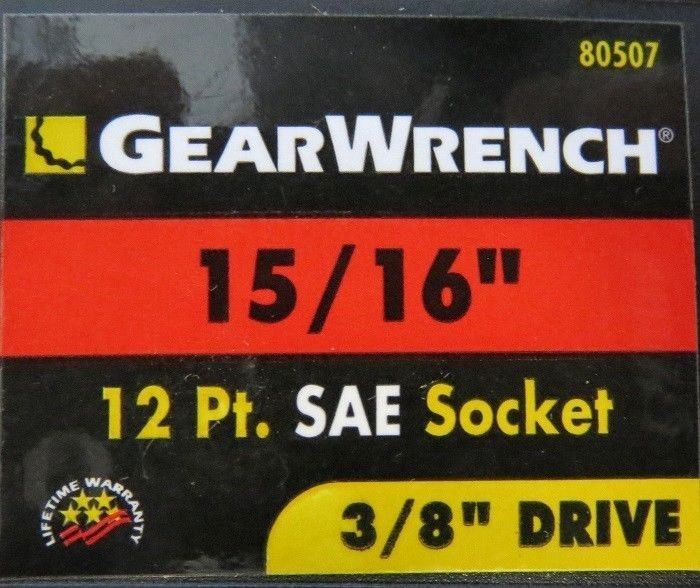 GearWrench 80507 15/16" 12 point SAE Socket 3/8" Drive