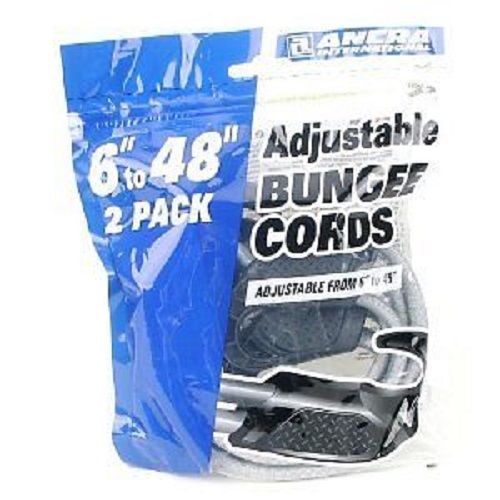 Ancra 95720 Adjustable Bungee Cords, Gray, 2-Pack, 6-to-48-Inch