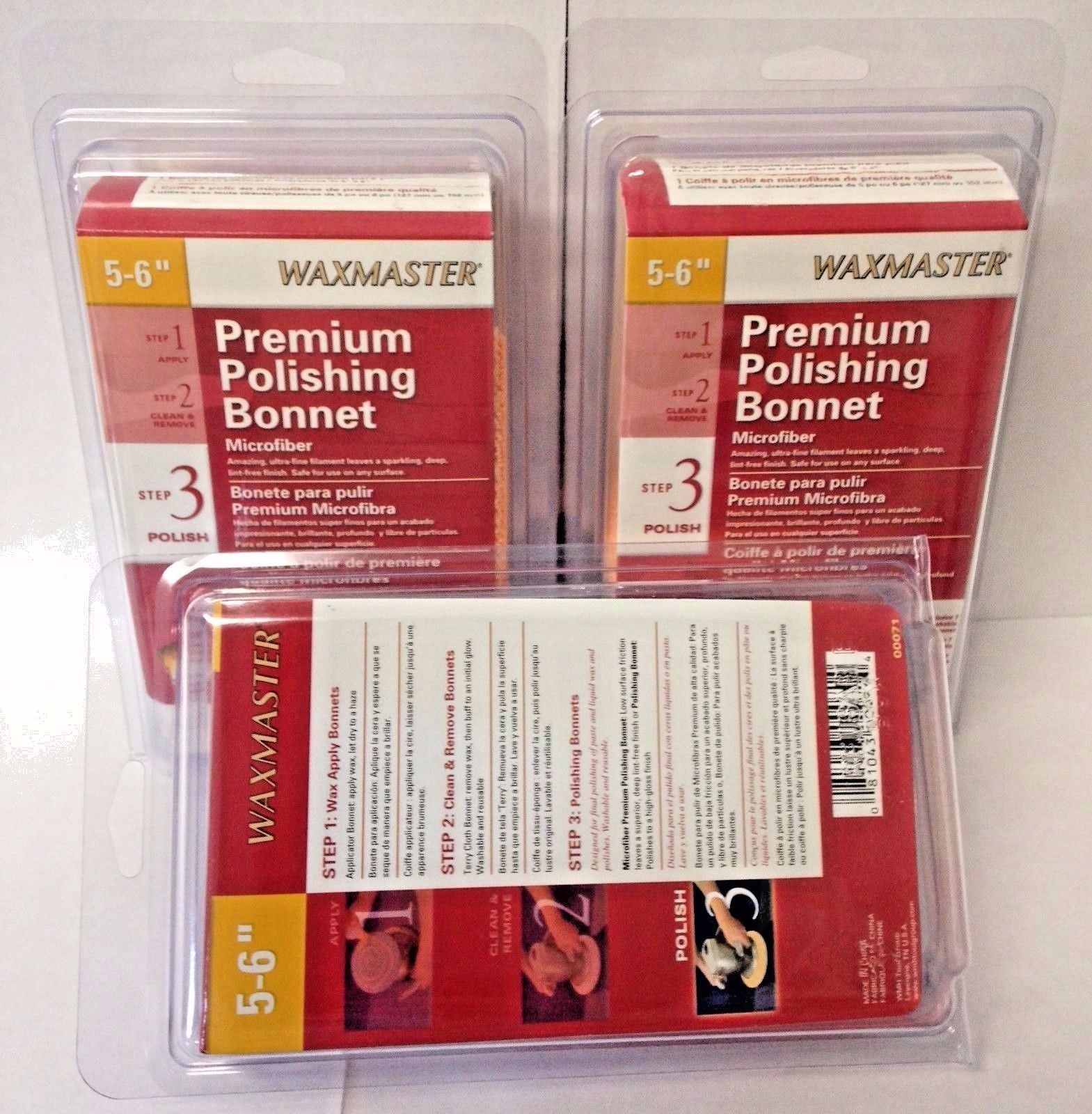 Waxmaster 00071 5-6" Microfiber Premium Polishing Bonnet 3PKS