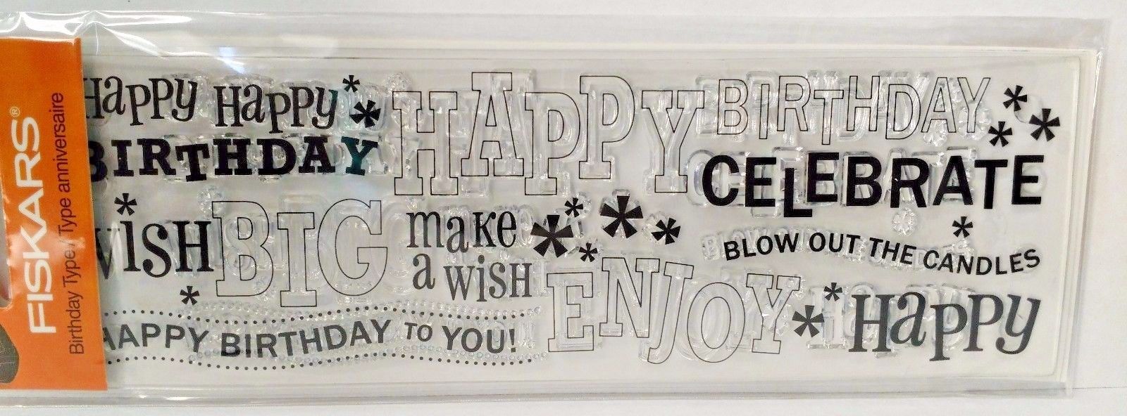 Fiskars 01-005573 Clear Stamp Continuous Birthday Type