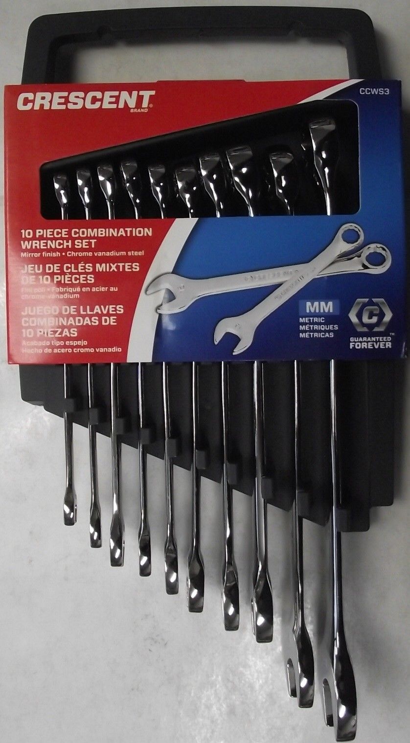 Crescent CCWS3 10pc. Metric Combination Wrench Set 12pt.