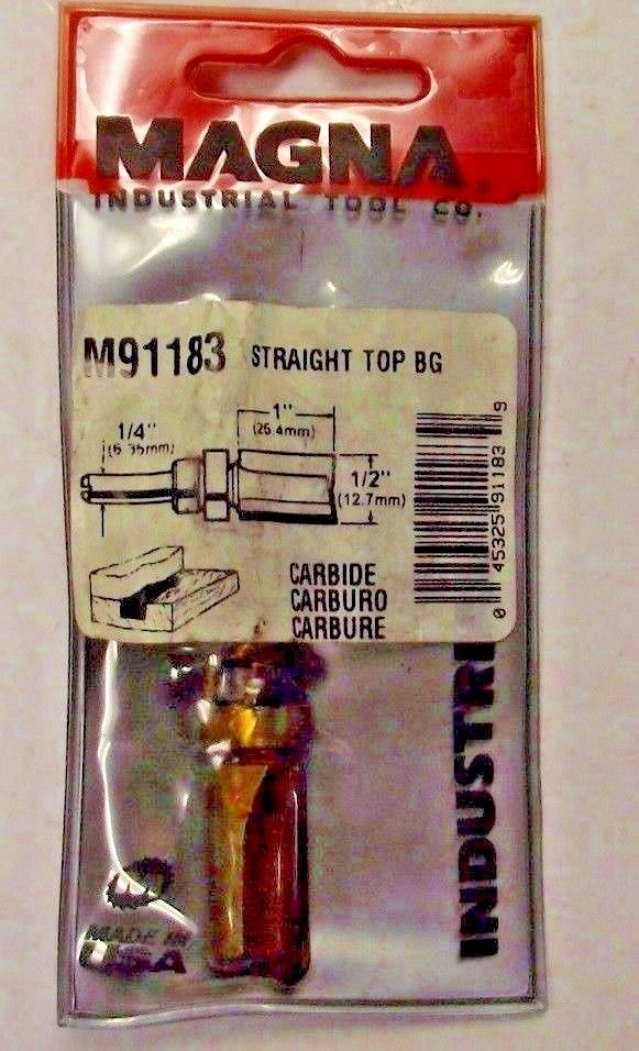 Magna Pattern Cutting 1/2" Carbide Straight Router Bit ¼" Shank USA M91183