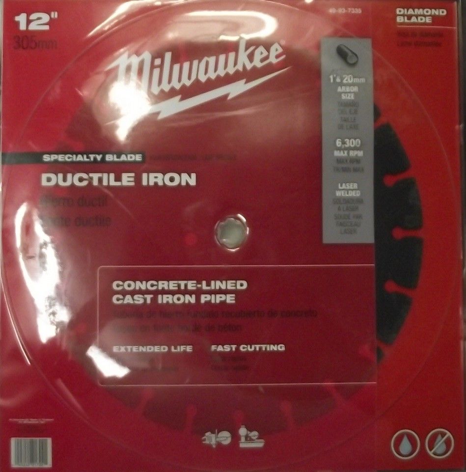 Milwaukee 49-93-7335 12" Ductile Iron Segmented Saw Blade
